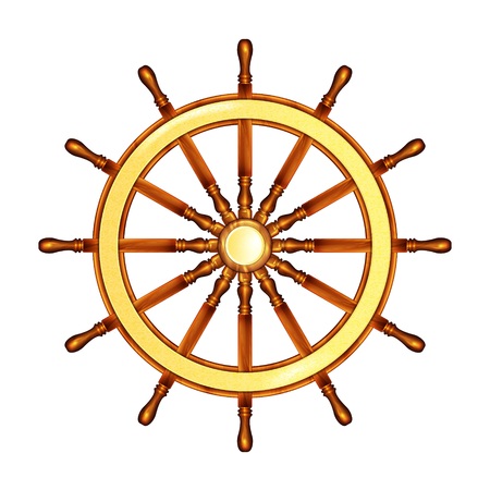 Steering wheel Marine. Steering wheel. illustrationのイラスト素材