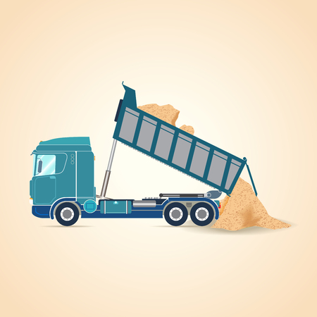 Tipper unloading. illustrationのイラスト素材