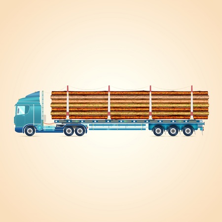 Timber transport. Illustrationの写真素材