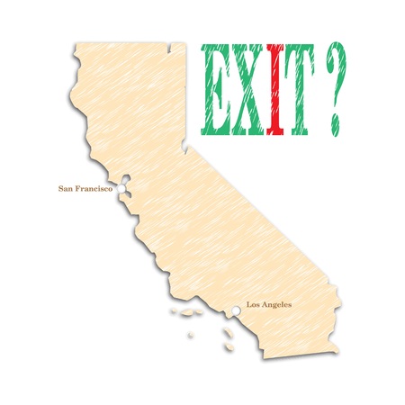 The referendum in the United States on California's independence. California campaign for independence. The question and the unknown. Calexit. Vector illustrationのイラスト素材
