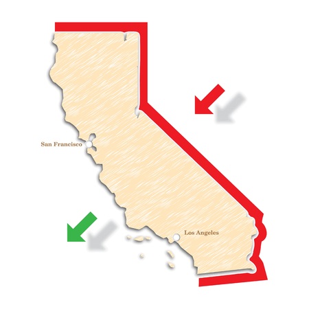 The referendum in the United States on California's independence. Calexit - secede California. California campaign for independence. The question and the unknown. Vector illustrationのイラスト素材