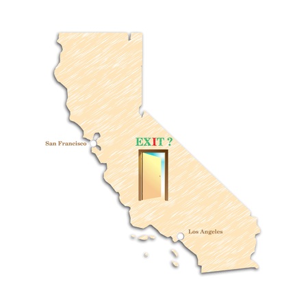 The referendum in the United States on California's independence. California campaign for independence. The question and the unknown. Calexit - secede California. Vector illustrationのイラスト素材