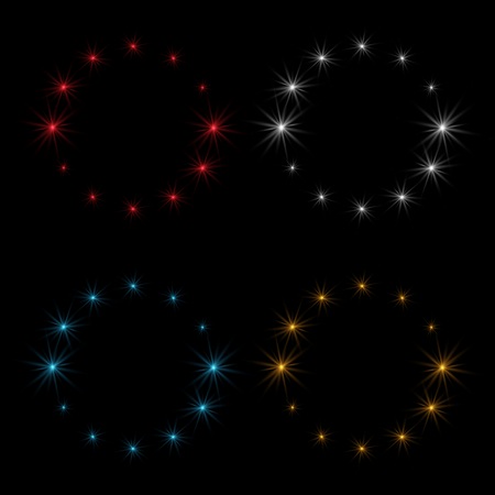 Abstraction, frame of stars, sets of round shape. Illustrationの写真素材