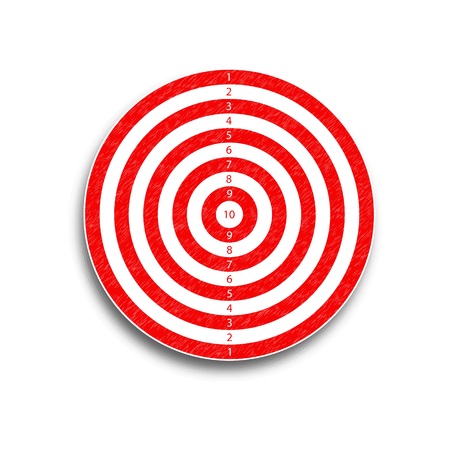 The target is 10 points, red, illustrationの写真素材