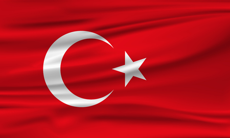 Vector flag of Turkey. Vector illustrationのイラスト素材