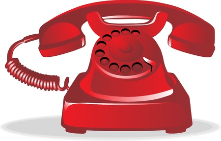 Red retro telephoneのイラスト素材
