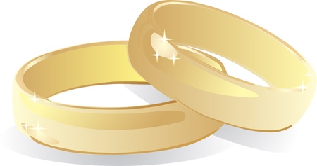 golden wedding rings のイラスト素材