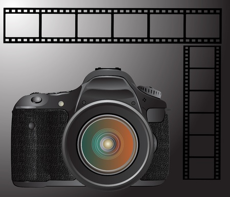 digital SLR camera with filmのイラスト素材