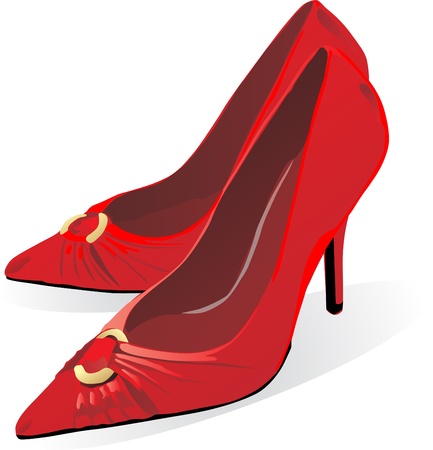 illustration of pair of red high heel shoe for female のイラスト素材