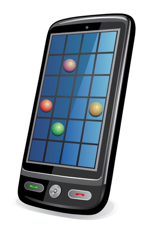 mobile phone wit game on screenのイラスト素材