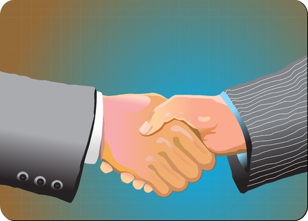 Two businessman shaking handsのイラスト素材