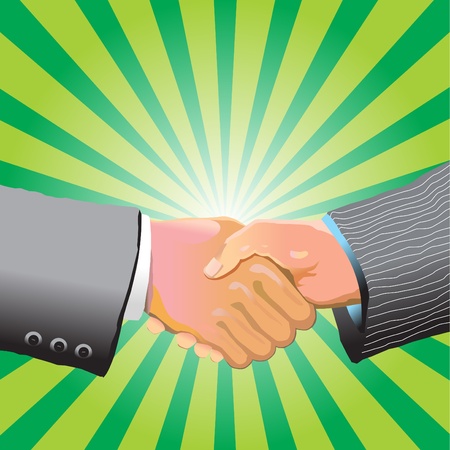 Two businessman shaking hands のイラスト素材