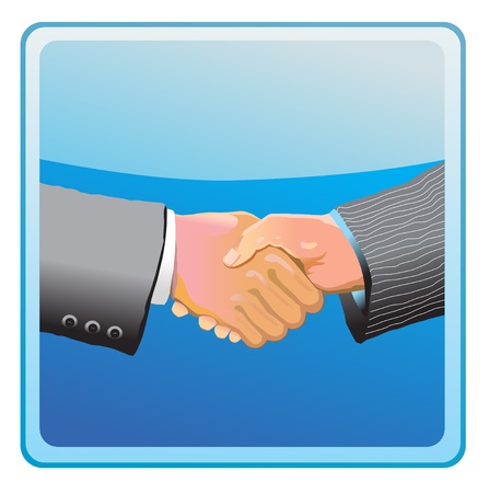 Two businessman shaking hands vector iconのイラスト素材