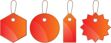 Set of Red price label, tag のイラスト素材
