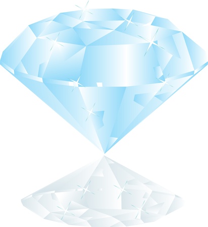 Vector illustration of a realistic diamondのイラスト素材
