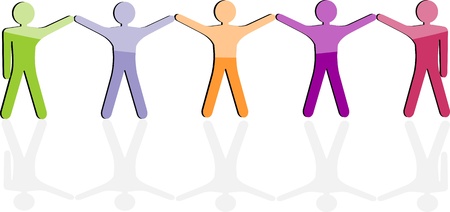 Team work icon  Business seamless background, friendship communication, people  Vector company employees  Graphic social network, worker  Community equality staff のイラスト素材