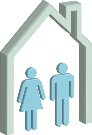 man and woman icon 3dの写真素材