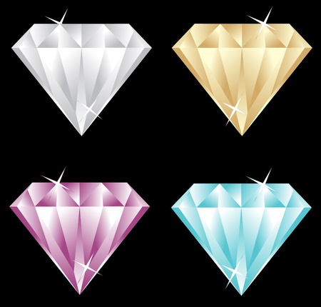Vector set of diamondsのイラスト素材
