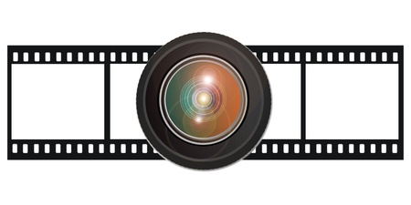 Four Film Strips with lensの写真素材