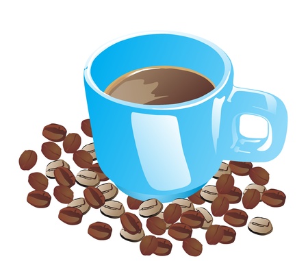 Cup  mug  of hot drink  coffee, tea etc  のイラスト素材