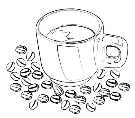 Cup  mug  of hot drink  coffee, tea etc  のイラスト素材