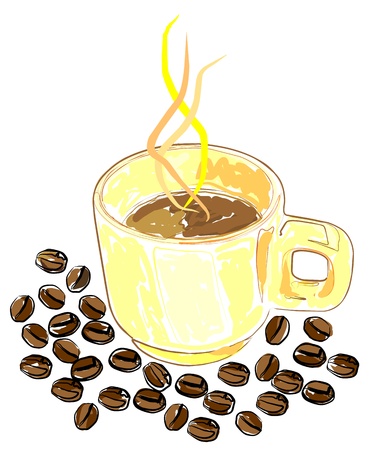 Cup of hot drink  coffeeのイラスト素材