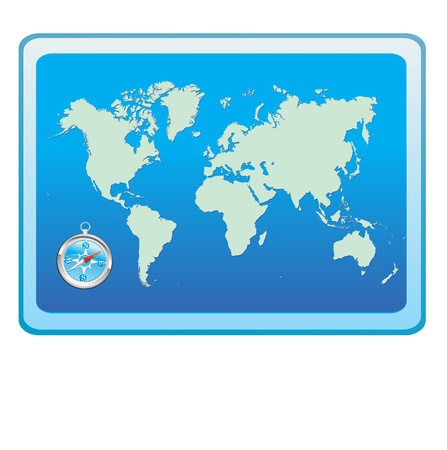 world map with Compassのイラスト素材