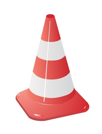 traffic cone isolated over whiteのイラスト素材