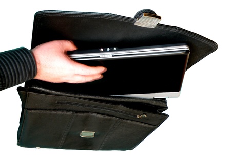 Business leather briefcaseの写真素材