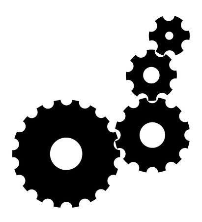 black cogs gears on white background EPS10のイラスト素材