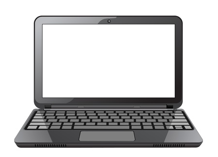 Laptop with white screen のイラスト素材