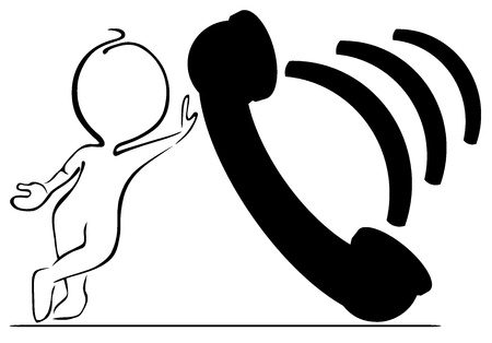 Human with telephone illustration のイラスト素材