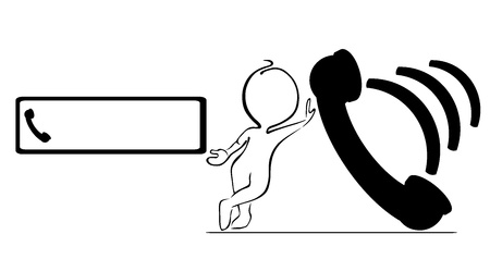 Human with telephone illustration のイラスト素材