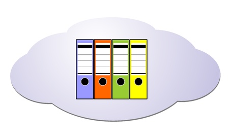 Data from cloud computing into file foldersのイラスト素材