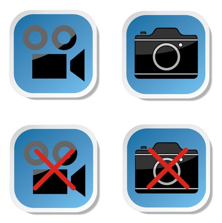 No photo camera sticker signのイラスト素材