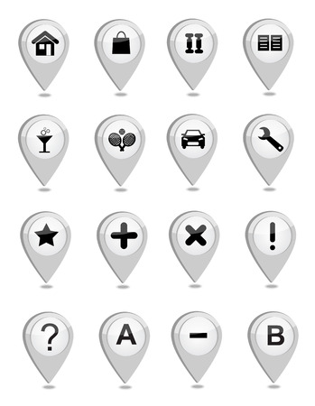 GPS Map Icons  on white backgroundのイラスト素材