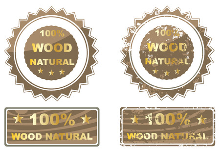 Grunge office rubber stamp with  text hundred percent wood natural written inside the stamp のイラスト素材