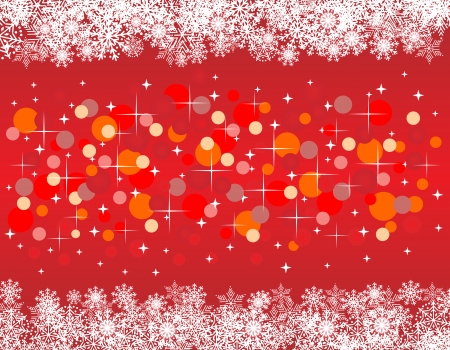 Christmas red background with snow flakes のイラスト素材