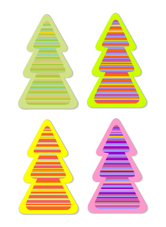 Color christmas tree sticker のイラスト素材