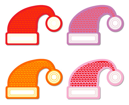 Santa hat collection のイラスト素材