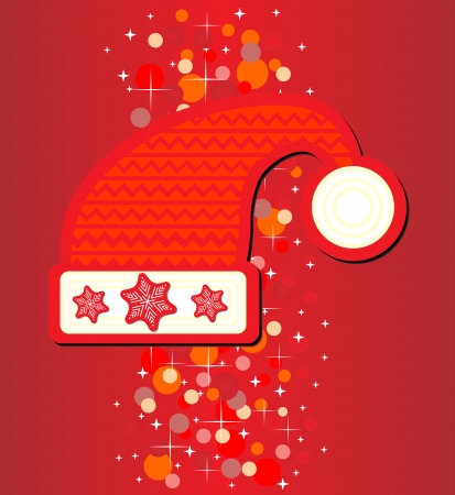 Santa hat on red backgroundのイラスト素材