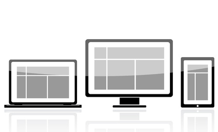 laptop monitor tablet mobile iconのイラスト素材