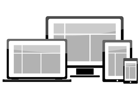 laptop monitor tablet mobile iconのイラスト素材