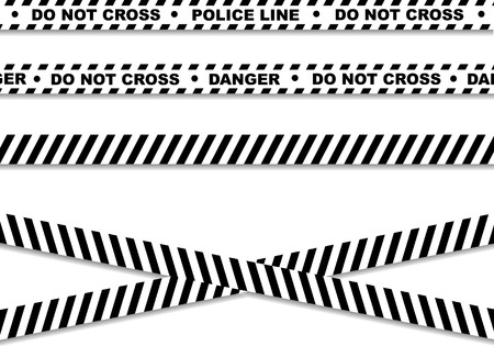 Police line and danger tapesのイラスト素材