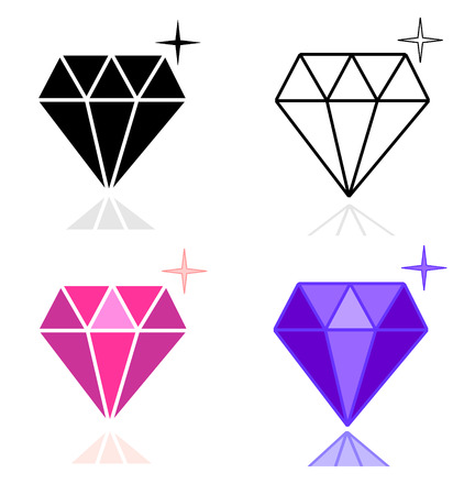 Diamond icons set vector eps 10のイラスト素材