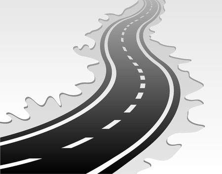 winding road vector のイラスト素材