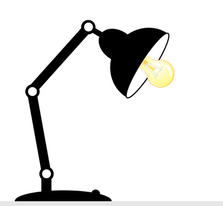 Desk lamp - isolated on white backgroundのイラスト素材