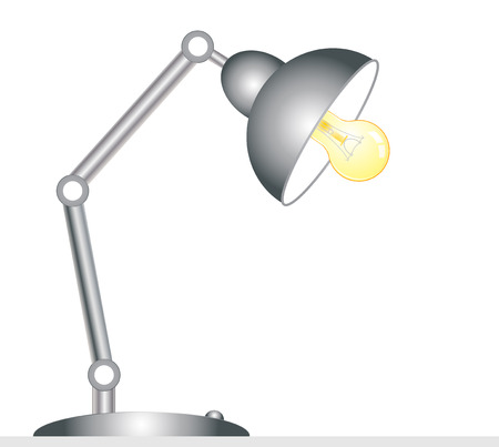 Desk lamp - isolated on white backgroundのイラスト素材