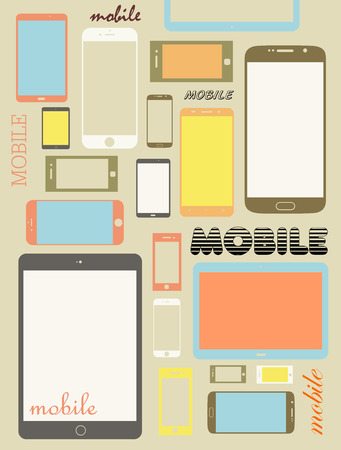 Mobile phone and tablet background vector eps 10のイラスト素材