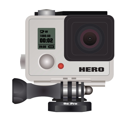 Action camera in waterproof boxのeditorial素材